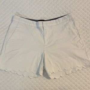 Banana Republic High Waist Scalloped Shorts - Cream